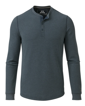 Canyon Waffle Henley | Steel Blue Heather