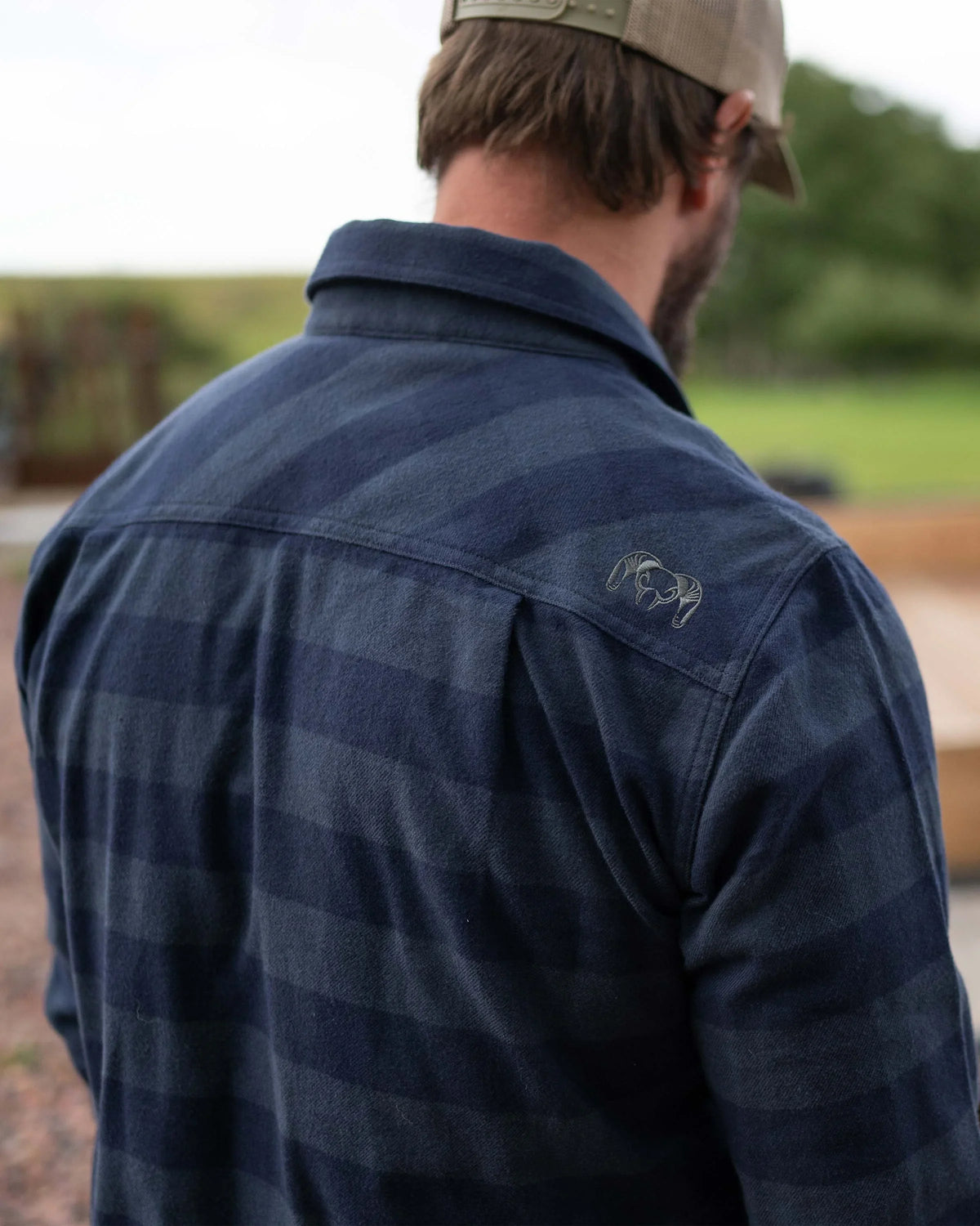 Outlet Field Flannel Shirt | Steel Blue Buffalo Check