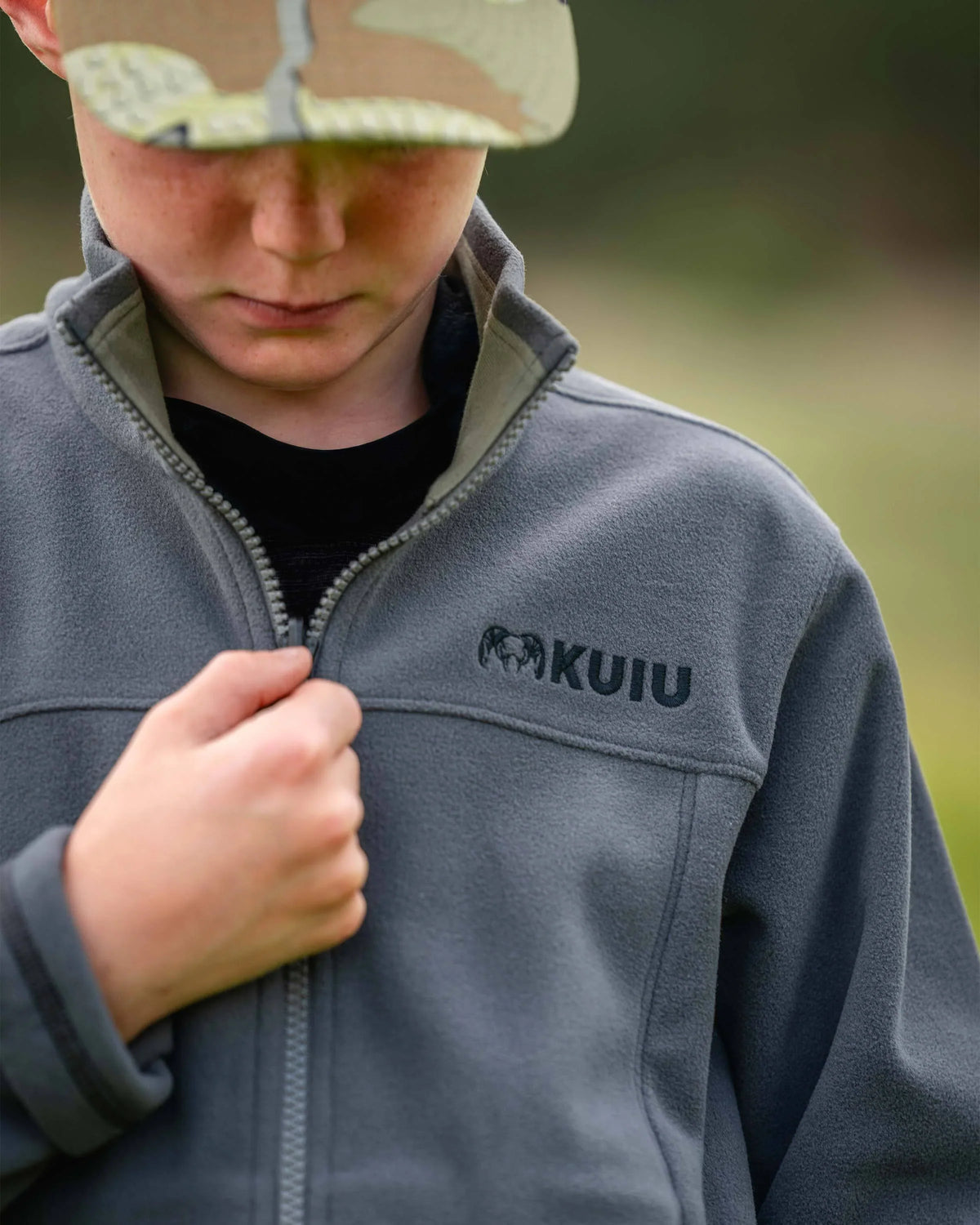Youth Versa Fleece Full Zip | Gunmetal