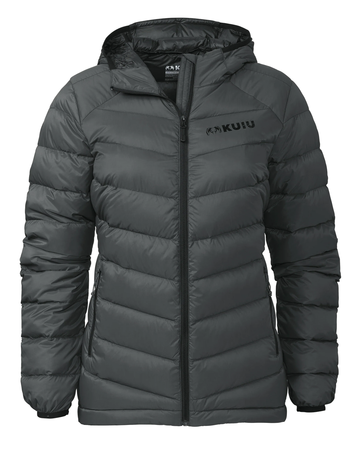 Outlet Women's Super Down LT Hooded Jacket | Gunmetal